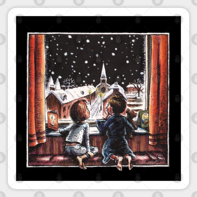 Christmas Eve Snowfall Sticker by WonderWebb